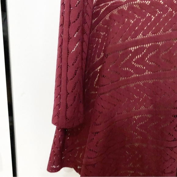 Bcbgmaxazria KINLEY BURGUNDY LONG SLEEVE V-NECKLINE SKATER MINI DRESS - Picture 7 of 13